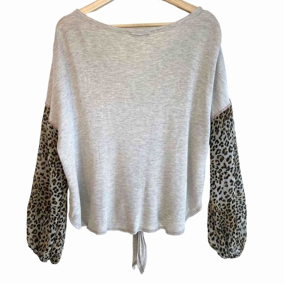 Botanique Waffle Knit Bubble Sleeve Top - Picture 7 of 10